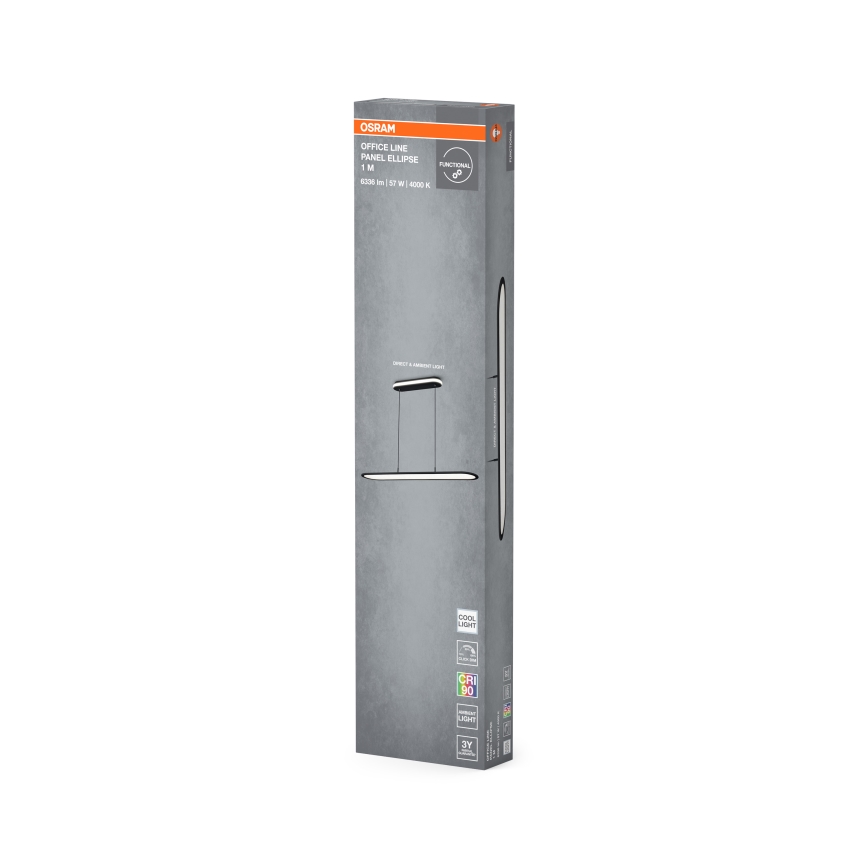 Osram - Sospensione LED dimmerabile su cavo OFFICE LINE LED/57W/230V 4000K 100 cm CRI 90 nera