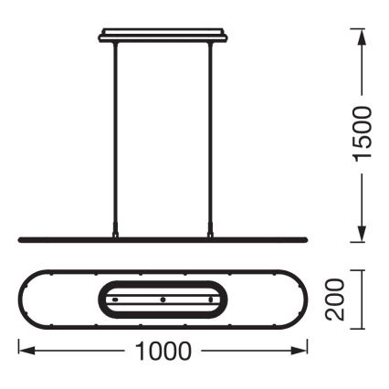 Osram - Sospensione LED dimmerabile su cavo OFFICE LINE LED/57W/230V 4000K 100 cm CRI 90 nera