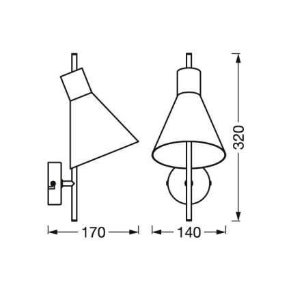 Osram - LED Lampada da parete DECOR TOKIO LED/5W/230V nera
