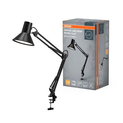 Osram - Lampada da scrivania LED dimmerabile con morsetto OFFICE LINE LED/9W/230V 3000K nera