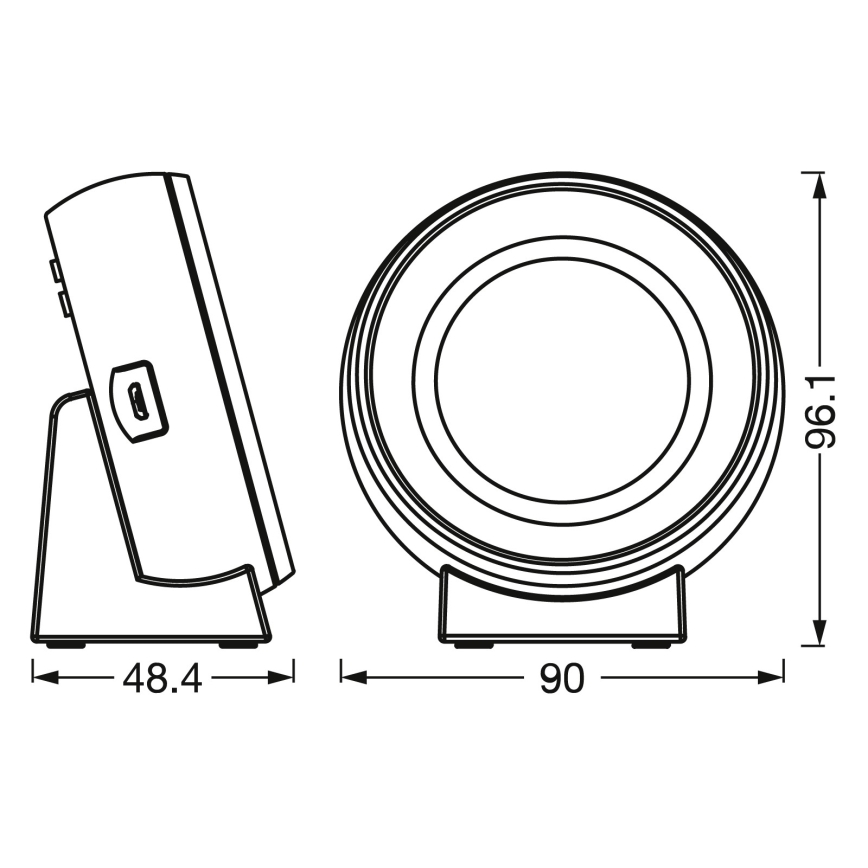 Osram - Orologio digitale LED con retroilluminazione NIGHTLUX LED/0,3W/5V 1000mAh 3000/4000/6500K bianco
