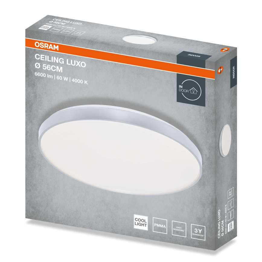 Osram - LED Plafoniera CEILING LUXO LED/60W/230V Ø 56 cm argento