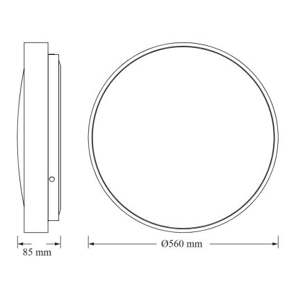 Osram - LED Plafoniera CEILING LUXO LED/60W/230V Ø 56 cm argento