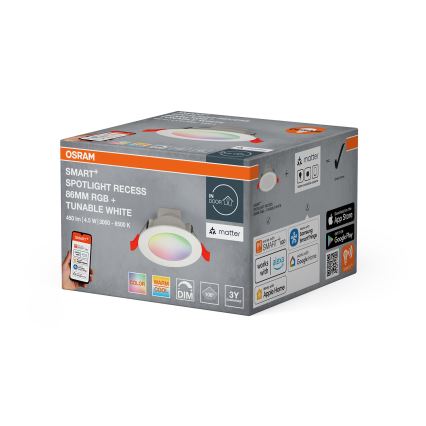 Osram - SMART+ DOWNLIGHT LED RGB dimmerabile da incasso LED/4,5W/230V 3000-6500K Wi-Fi