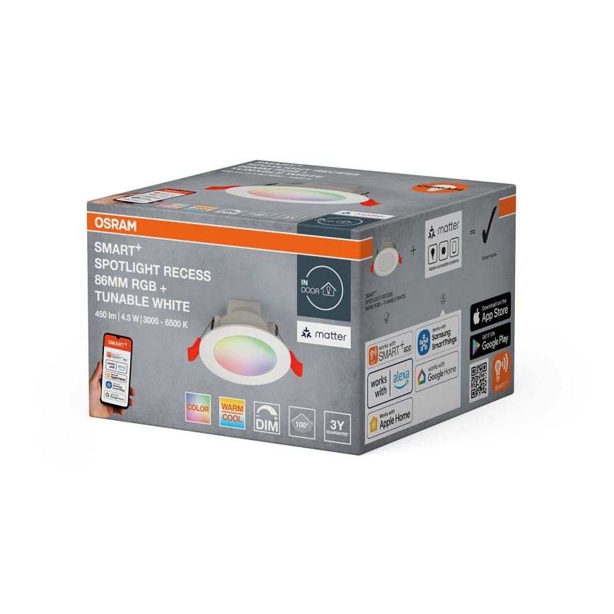 Osram - SMART+ DOWNLIGHT LED RGB dimmerabile da incasso LED/4,5W/230V 3000-6500K Wi-Fi