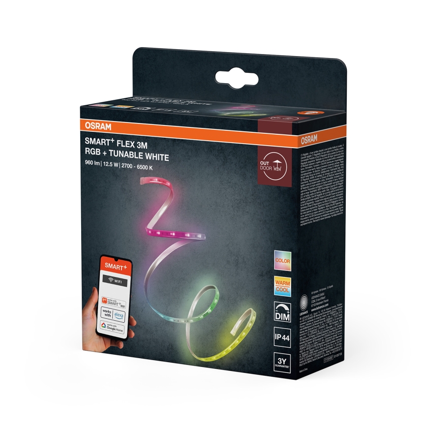 Osram - Striscia LED RGB+TW dimmerabile per esterni SMART+ FLEX 3m LED/12,5W/230V 2700-6500K IP44 Wi-Fi