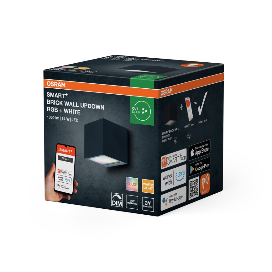 Osram - LED RGBW dimmerabile applique da esterno SMART+ BRICK LED/14W/230V IP44 Wi-Fi