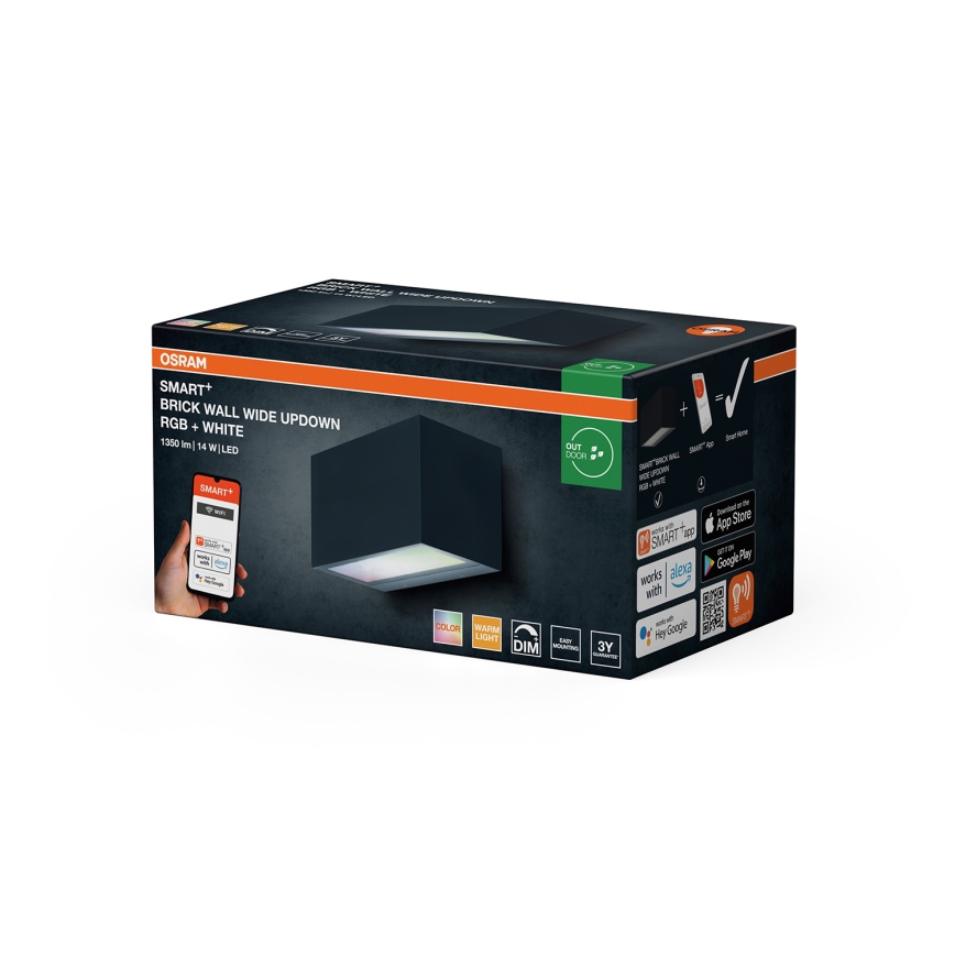 Osram - LED RGBW lampada da parete dimmerabile per esterni SMART+ BRICK LED/14W/230V IP44 Wi-Fi