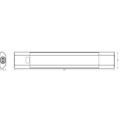 Osram - Lampada sottopensile LED RGBW dimmerabile con sensore di movimento LINEAR EDGE, 8 W, 230 V, 50 cm, nera + telecomando