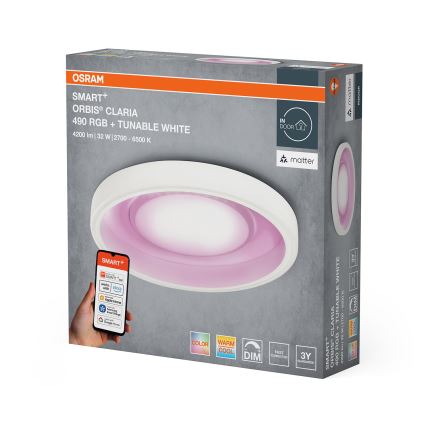 Osram- Plafoniera dimmerabile a LED RGBW SMART+ CLARIA LED/32W/230V Ø 49 cm 2700-6500K Wi-Fi