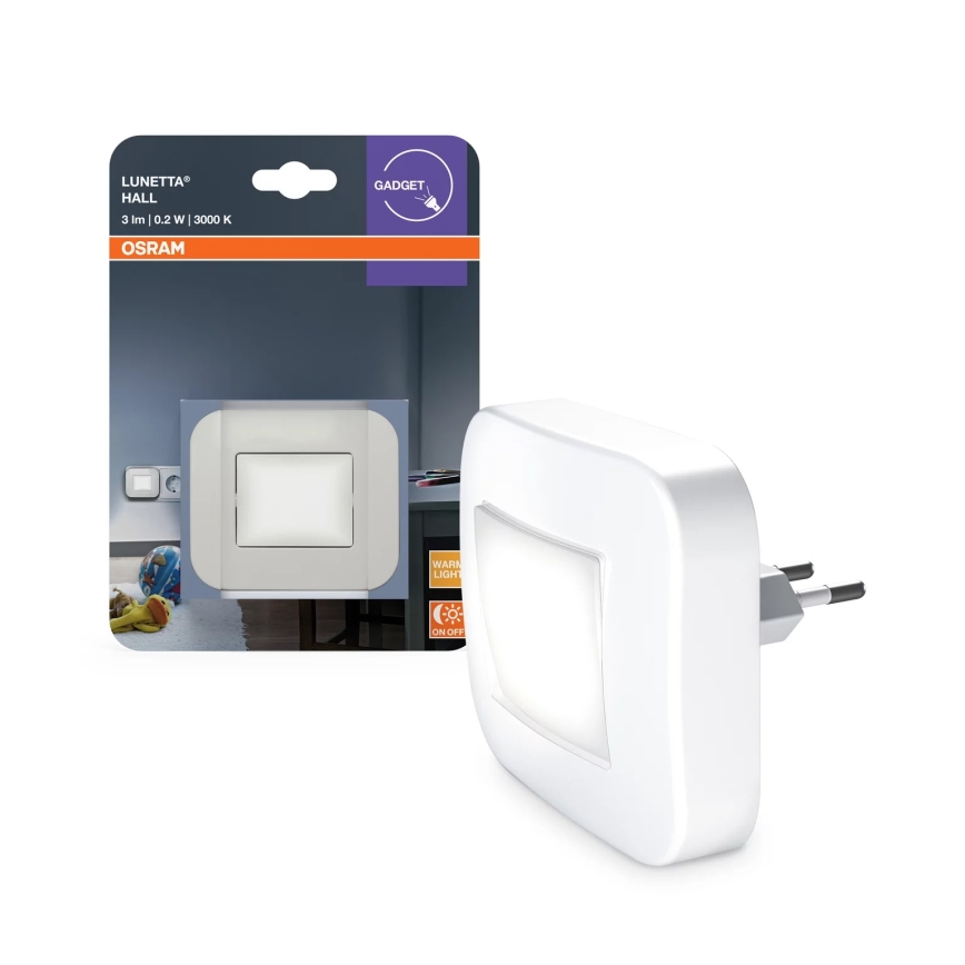 Osram - Luce notturna LED con sensore crepuscolare LUNETTA LED/0,2W/230V
