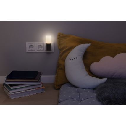 Osram - Luce notturna LED con sensore crepuscolare LUNETTA LED/0,2W/230V nera