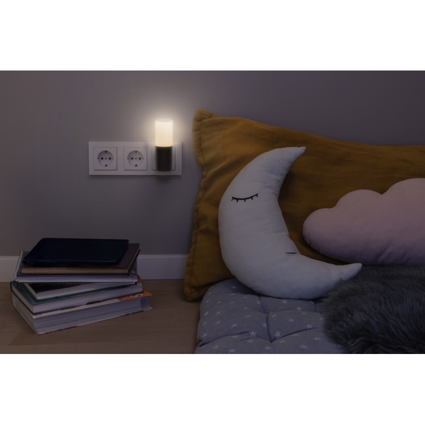 Osram - Luce notturna LED con sensore crepuscolare LUNETTA LED/0,2W/230V nera