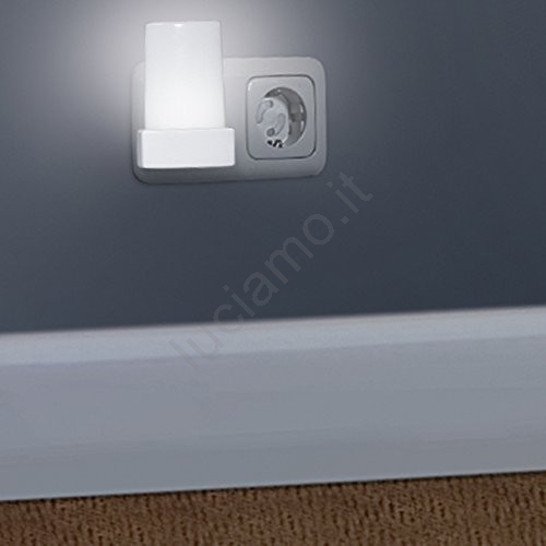 Trango set di 2 Luce notturna a LED sensore 2635-028 in cromo con funzione automatica 230V con sensore di movimento, luce di sicurezza, lampada a zoccolo, lampada a parete, luce di orientamento