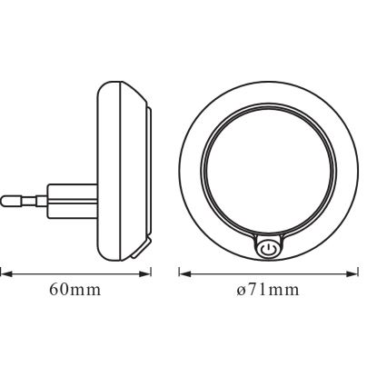 Osram - Luce notturna LED con sensore LUNETTA LED/0,3W/230V 3000K