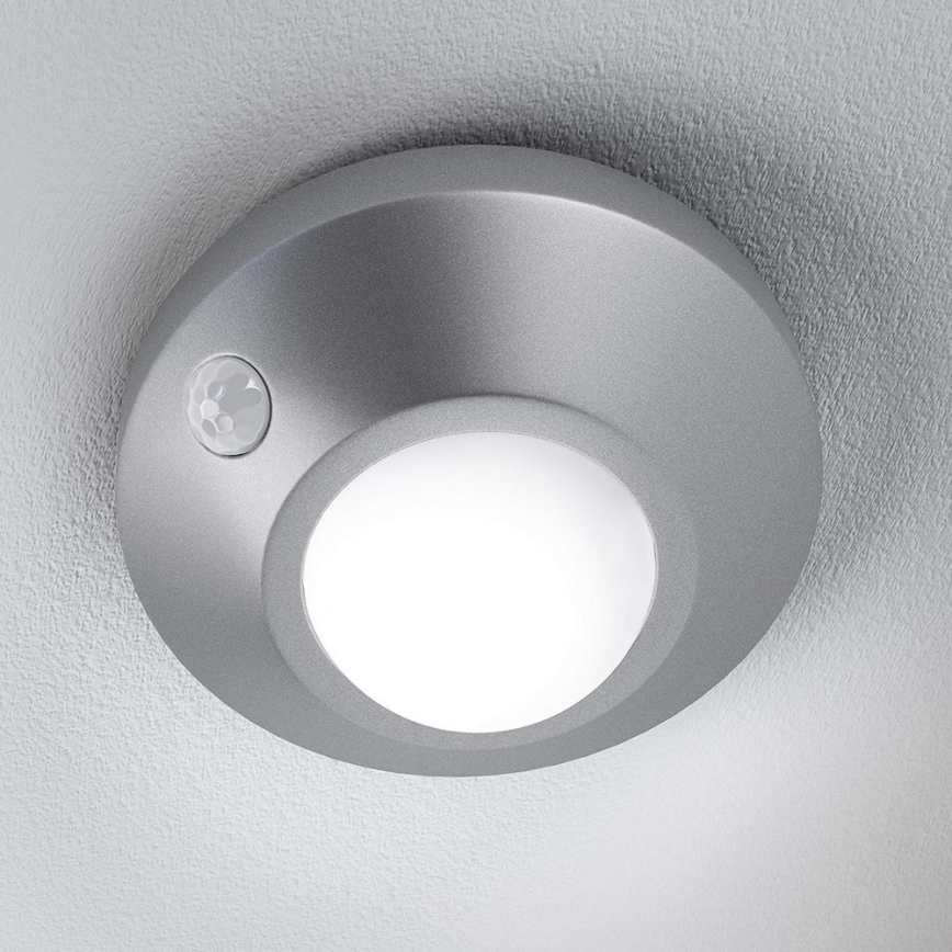 Osram - Luce notturna LED con sensore NIGHTLUX LED/1,7W/3xAAA IP54 argento