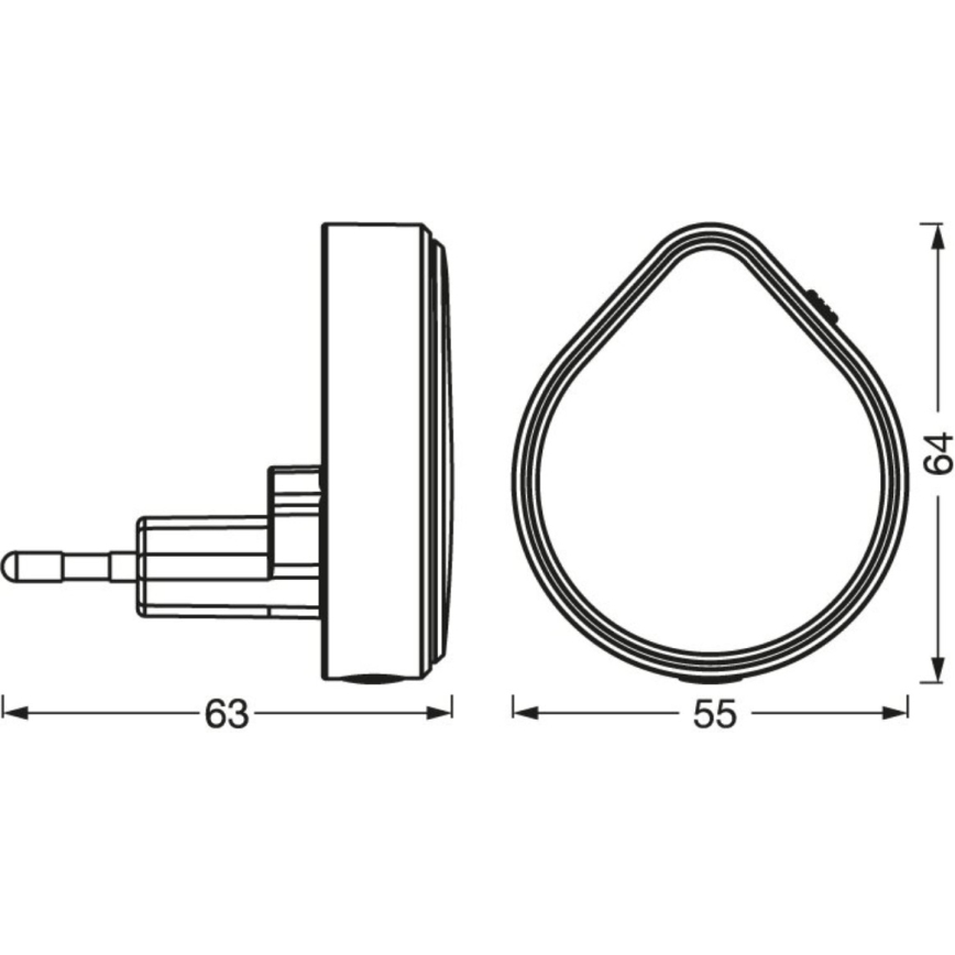 Osram - Luce notturna LED dimmerabile da spina LUNETTA LED/0,5W/230V