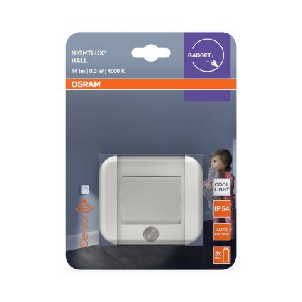 Osram - Luce orientativa a LED con sensore NIGHTLUX LED/0,3W/3xAAA IP54