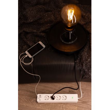 Osram - Multipresa SMART+ 4 prese tipo F + 2x USB-A + 2x USB-C con Wi-Fi
