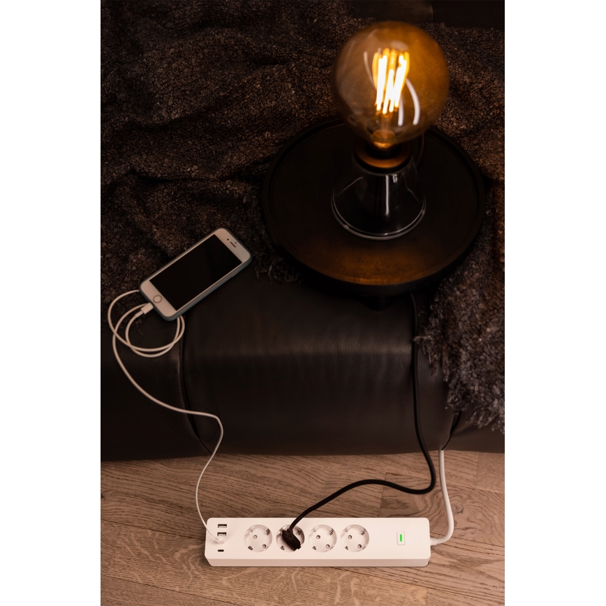 Osram - Multipresa SMART+ 4 prese tipo F + 2x USB-A + 2x USB-C con Wi-Fi