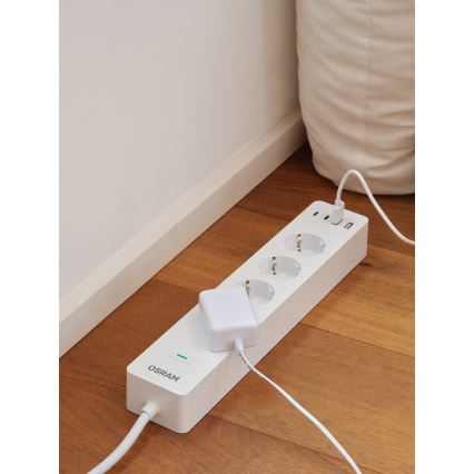 Osram - Multipresa SMART+ 4 prese tipo F + 2x USB-A + 2x USB-C con Wi-Fi