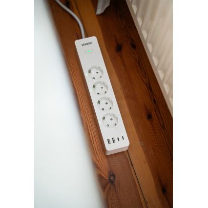 Osram - Multipresa SMART+ 4 prese tipo F + 2x USB-A + 2x USB-C con Wi-Fi
