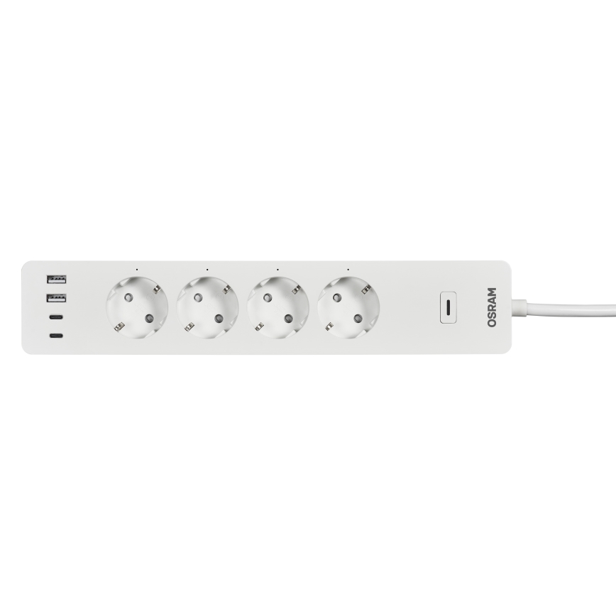Osram - Multipresa SMART+ 4 prese tipo F + 2x USB-A + 2x USB-C con Wi-Fi
