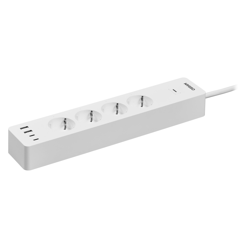 Osram - Multipresa SMART+ 4 prese tipo F + 2x USB-A + 2x USB-C con Wi-Fi