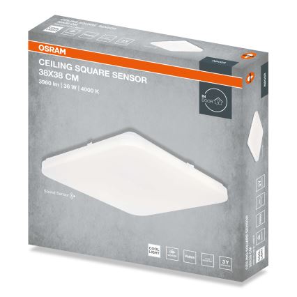 Osram - Plafoniera LED con sensore crepuscolare CEILING SQUARE LED/36W/230V 4000K 38x38 cm bianco
