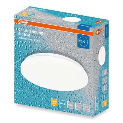 Osram - Plafoniera da bagno LED CEILING ROUND LED/18W/230V 3000K Ø 33 cm IP44 bianca