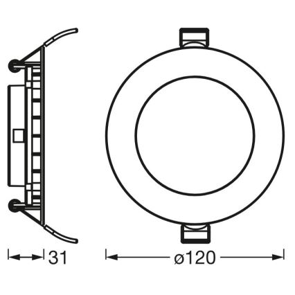 Osram - Plafoniera da incasso SLIM LED/8W/230V 6500K Ø 12 cm