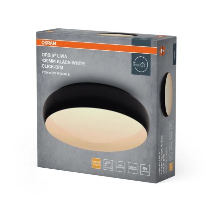 Osram - Plafoniera LED dimmerabile ORBIS LIVIA LED/24W/230V Ø 43 cm nero/bianco