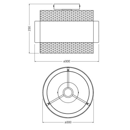 Osram - Plafoniera DECOR HORNET 1xE27/10W/230V Ø 30 cm nero/oro