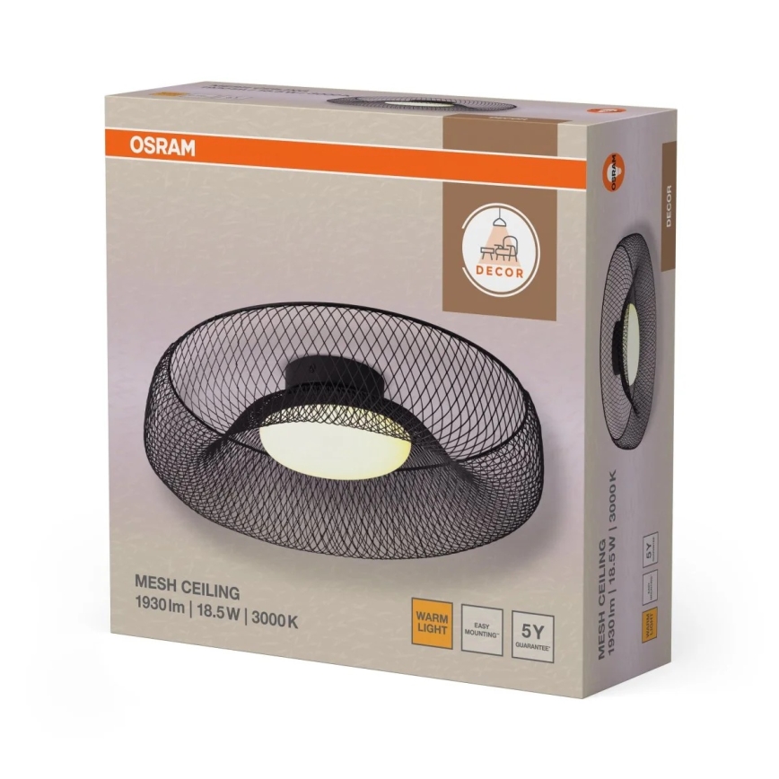 Osram - Plafoniera DECOR MESH LED, 18,5 W / 230 V, Ø 30 cm, nera