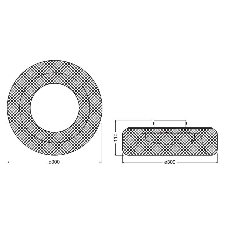 Osram - Plafoniera DECOR MESH LED, 18,5 W / 230 V, Ø 30 cm, nera
