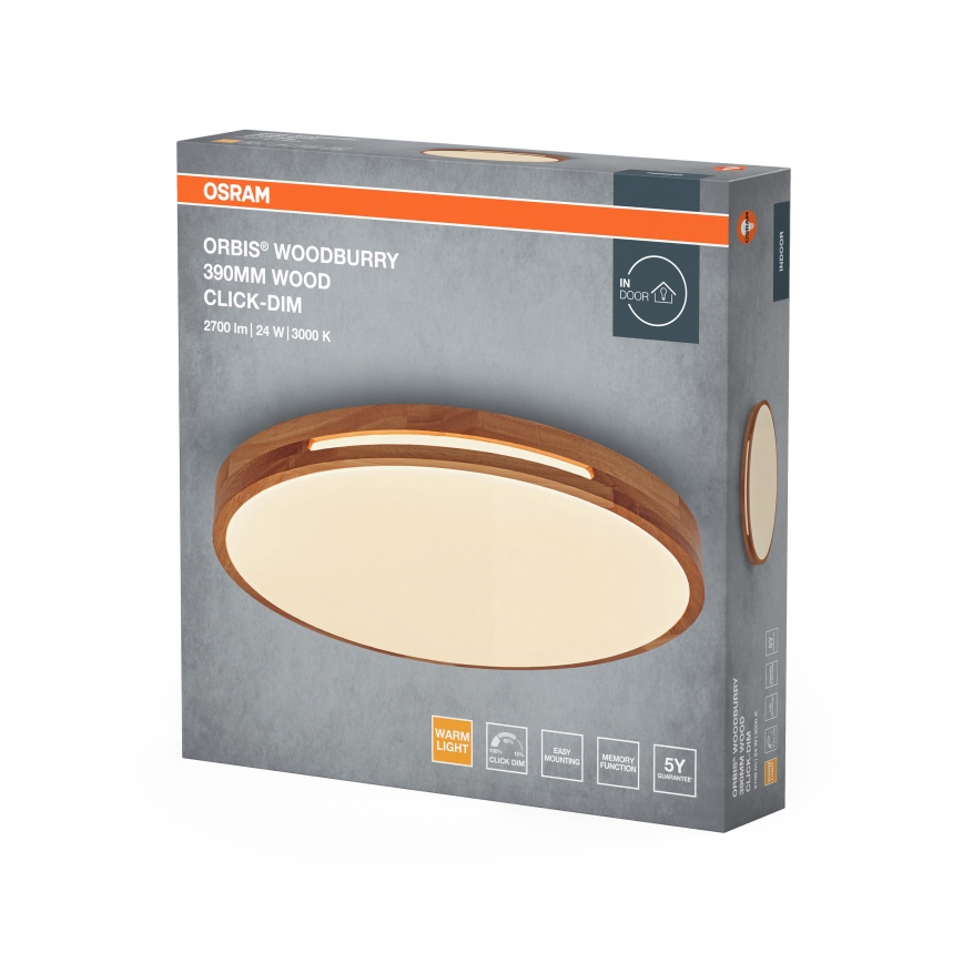 Osram - Plafoniera LED dimmerabile ORBIS WOODBURRY LED/24W/230V Ø 39 cm beige