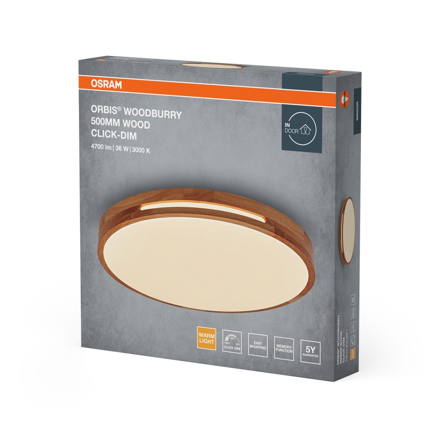 Osram - plafoniera dimmerabile a LED ORBIS WOODBURRY LED/36W/230V diam. 50 cm