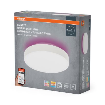 Osram - Plafoniera dimmerabile SMART+ ORBIS LED RGBW, 28W/230V, Ø 35 cm, 2700-6500K, Wi-Fi
