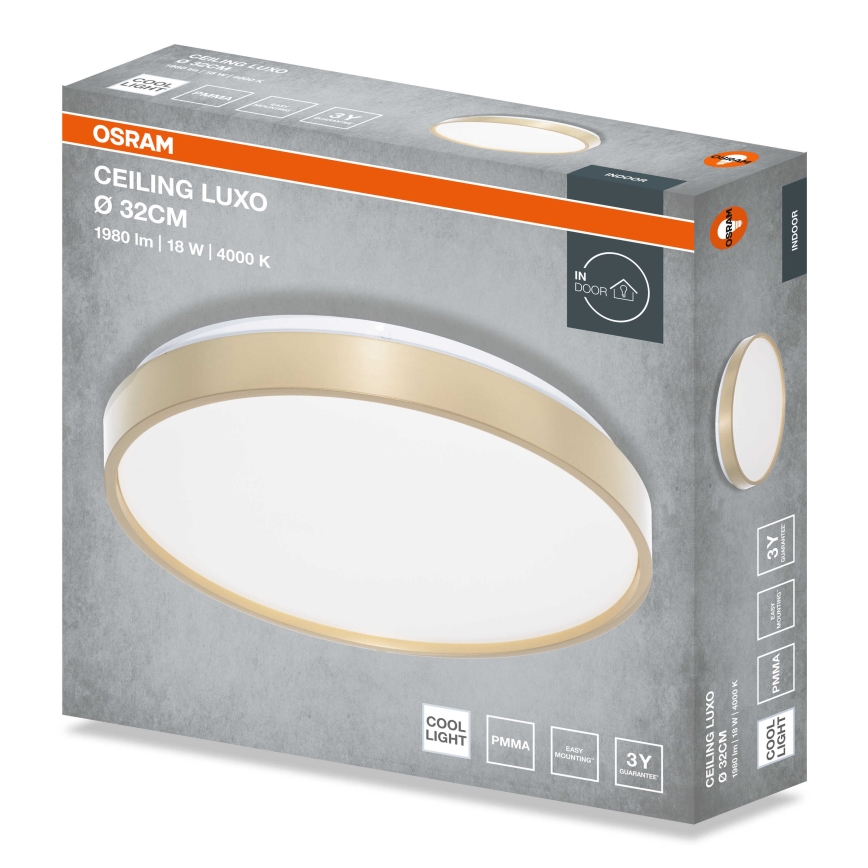 Osram - Plafoniera LED CEILING LUXO LED/18W/230V Ø 32 cm dorata