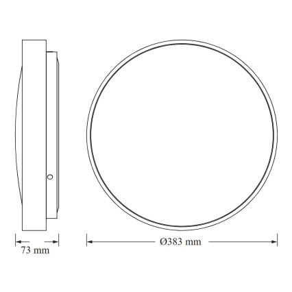 Osram - Plafoniera LED con sensore crepuscolare CEILING LUXO LED/24W/230V Ø 38 cm argento