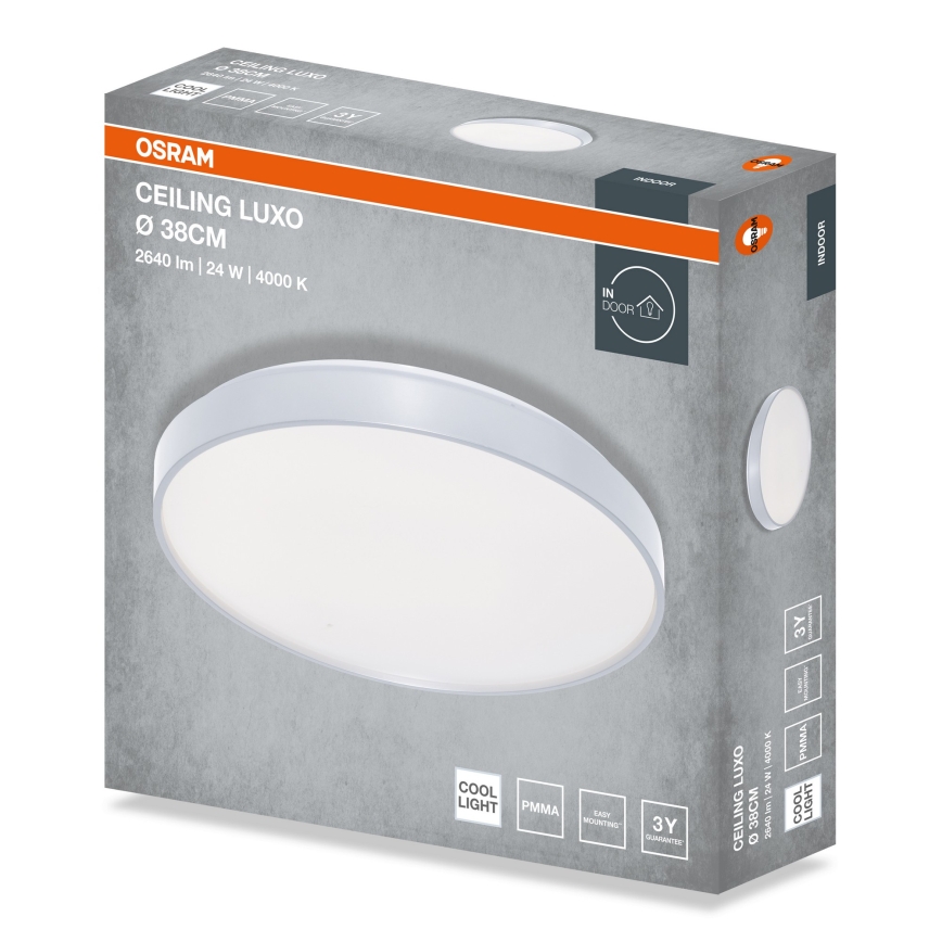 Osram - Plafoniera LED CEILING LUXO LED/24W/230V Ø 38 cm argento