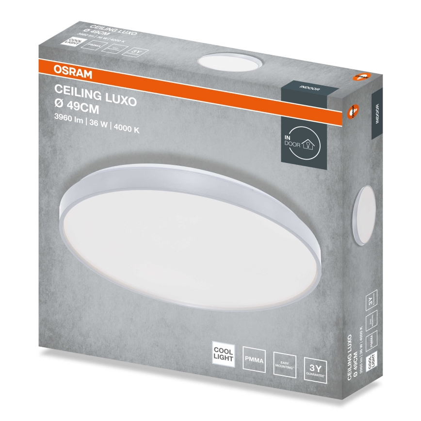 Osram - Plafoniera LED CEILING LUXO LED/36W/230V, diam. 49 cm, argento