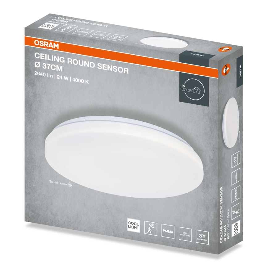 Osram - Lampada da soffitto LED con sensore crepuscolare CEILING ROUND LED/24W/230V 4000K Ø 37 cm bianca