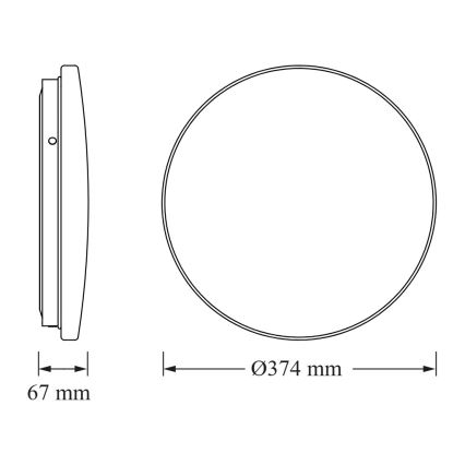 Osram - Lampada da soffitto LED con sensore crepuscolare CEILING ROUND LED/24W/230V 4000K Ø 37 cm bianca