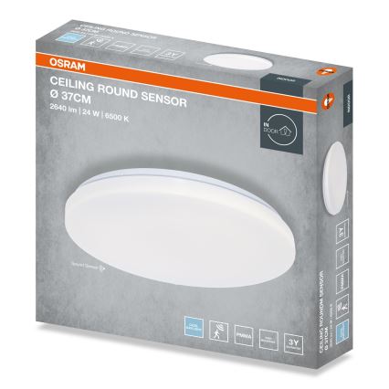 Osram - Plafoniera LED da soffitto per il bagno con sensore crepuscolare CEILING ROUND LED/24W/230V 6500K Ø 37 cm bianca