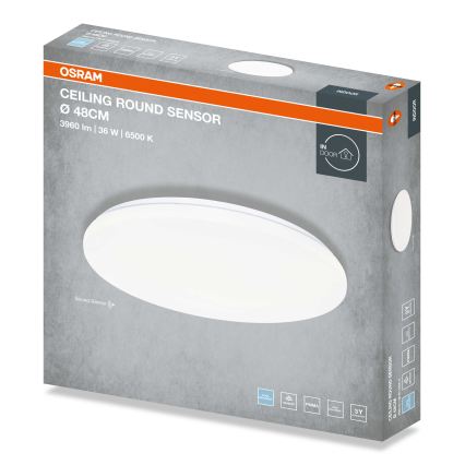 Osram - Plafoniera LED rotonda con sensore crepuscolare CEILING ROUND LED/36W/230V 6500K diam. 48 cm bianca