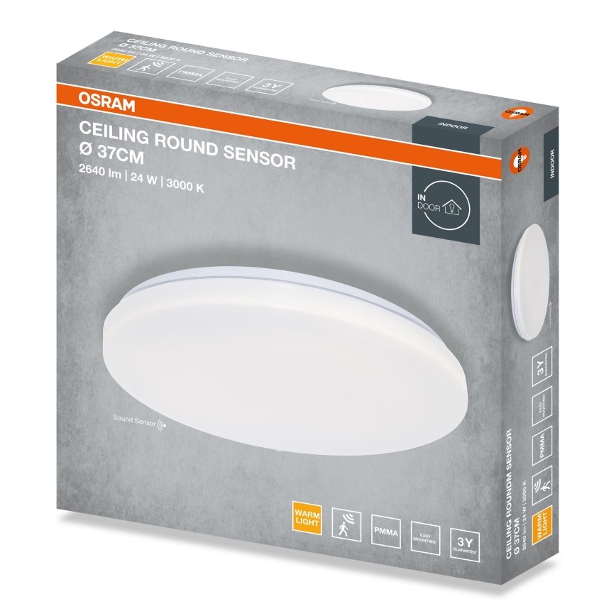 Osram - Plafoniera LED con sensore crepuscolare ROUND LED/24W/230V Ø 37 cm