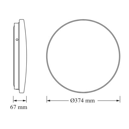 Osram - Plafoniera LED con sensore crepuscolare ROUND LED/24W/230V Ø 37 cm