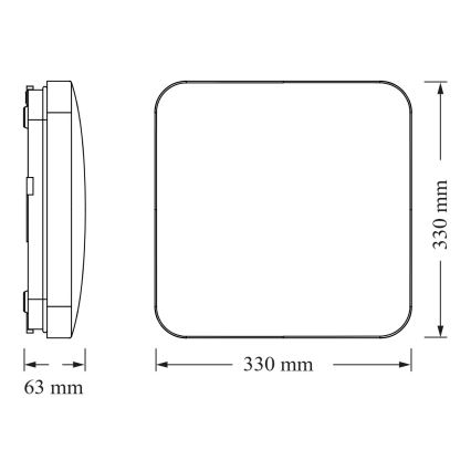 Osram - Plafoniera LED con sensore crepuscolare SQUARE LED/24W/230V 33x33 cm