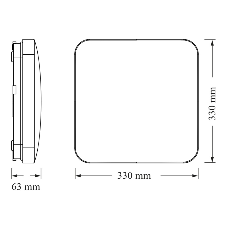 Osram - Plafoniera LED con sensore crepuscolare SQUARE LED/24W/230V 33x33 cm